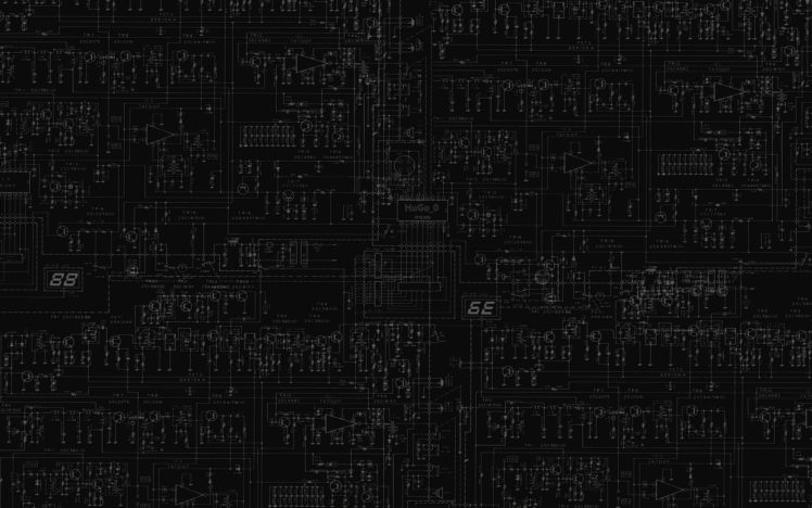 schematic, Circuits, Diagram, Black, Bw HD Wallpaper Desktop Background