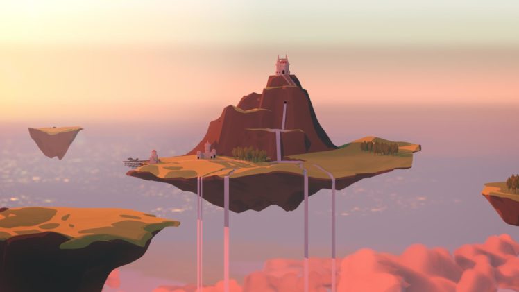 island, Floating, Waterfall, Castle, Fantasy, Ocean HD Wallpaper Desktop Background