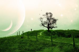 people, Landscapes, Trees, Sky, Moon, Planets, Sci fi, Bords, Mood