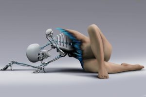 merges,  , Woman, Skeleton, Robot