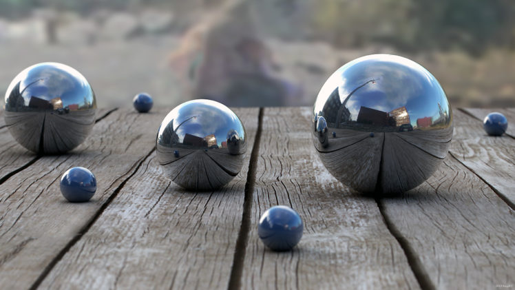 balls, Wood, Reflection, Depth, 3d, Bokeh HD Wallpaper Desktop Background