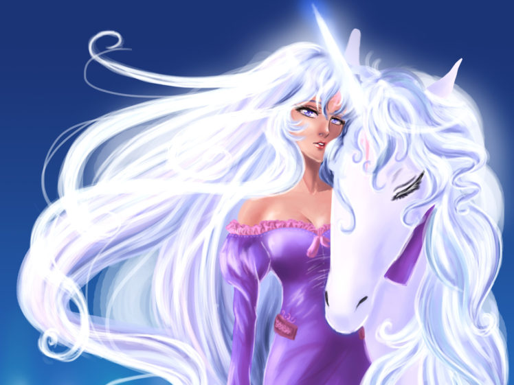 magical, Animals, Unicorns, Hair, Blonde, Girl, Fantasy, Girls HD Wallpaper Desktop Background