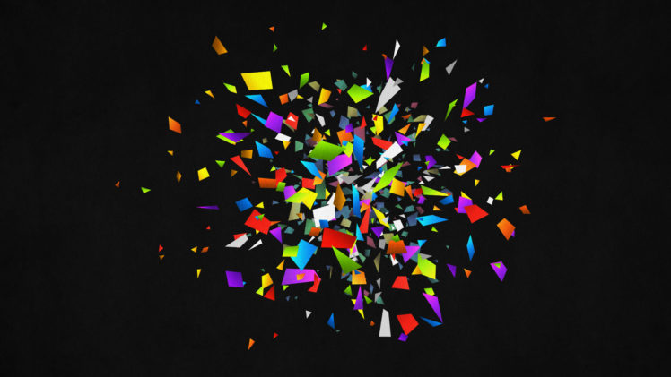 pieces, Abstract, Black, Color, Rainbow, Vector, 3d HD Wallpaper Desktop Background