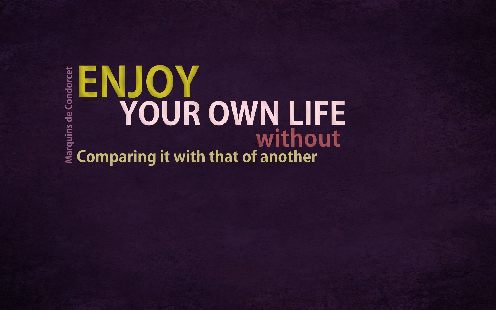 enjoy, Your, Own, Life Wallpaper