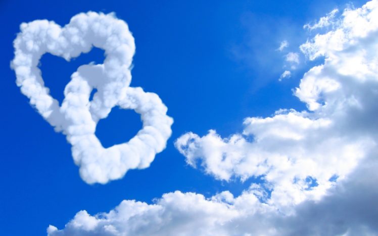 clouds, Models, Hearts, Skyscapes HD Wallpaper Desktop Background