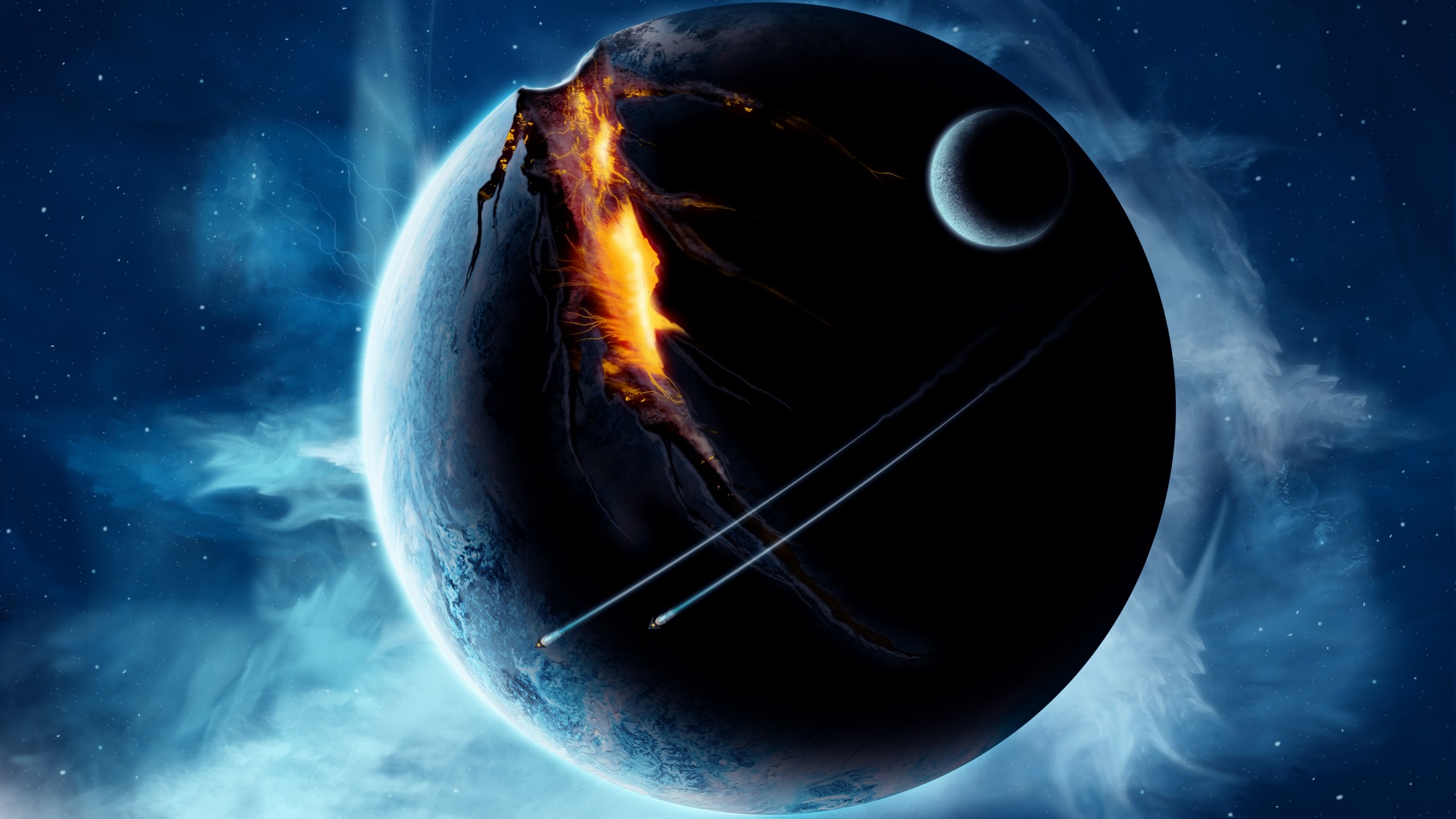 outer, Space, Planets, Broken, Spaceships Wallpaper