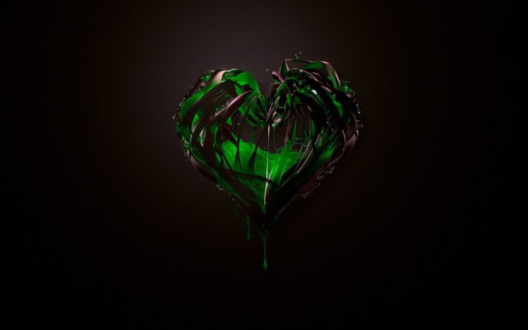 green, Abstract, Hearts, Green, Heart HD Wallpaper Desktop Background