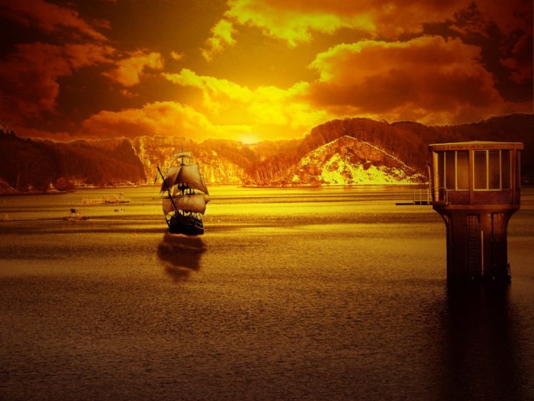 sunset, Nature, Sea HD Wallpaper Desktop Background
