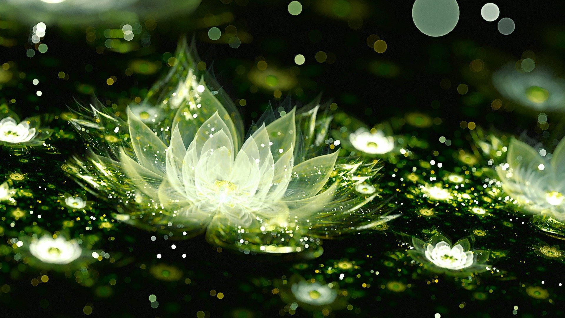 3d graphics, Water, Lily Wallpaper