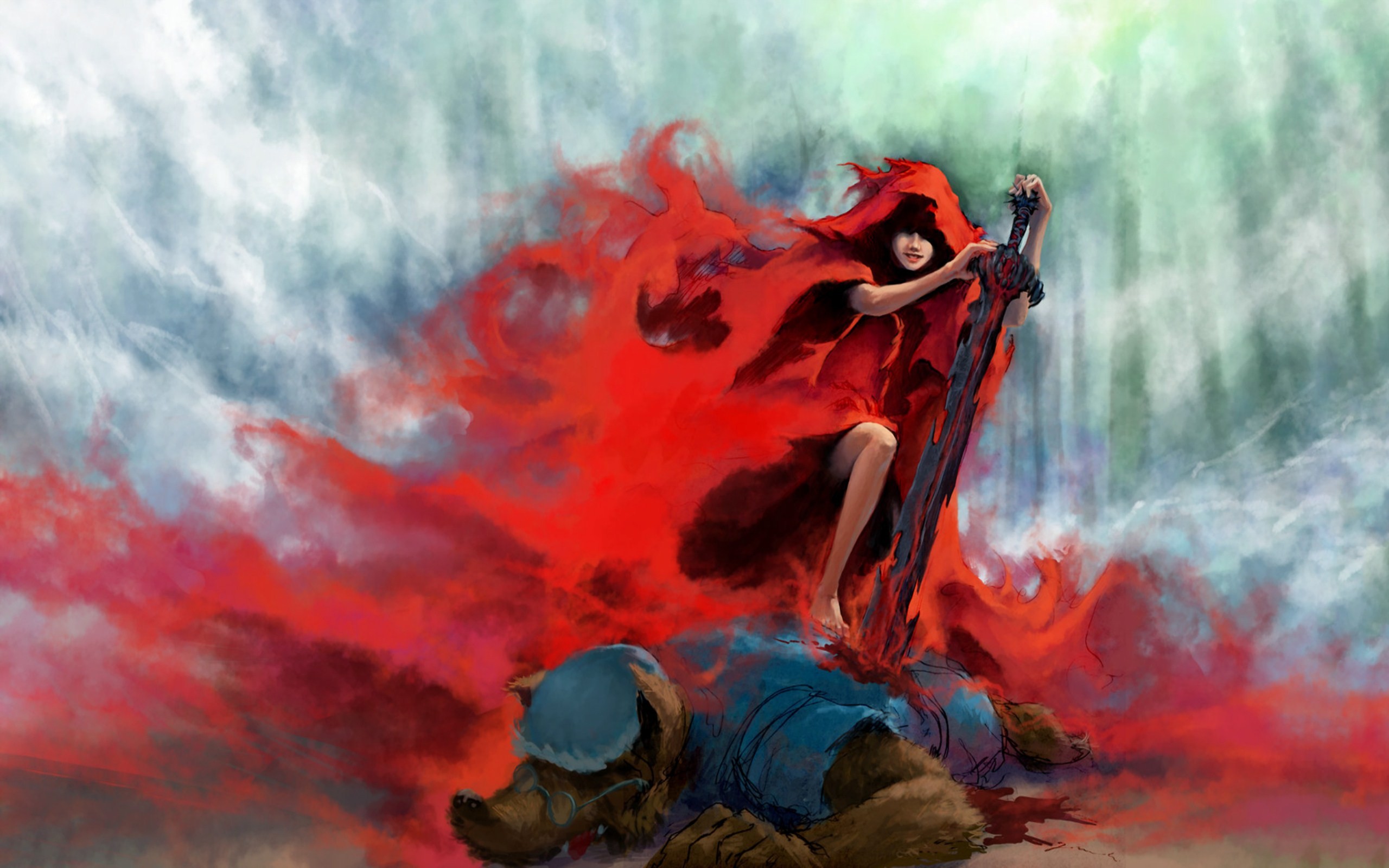 Rain Little Red Riding Hood Fantasy Art Artwork Swords Images, Photos, Reviews