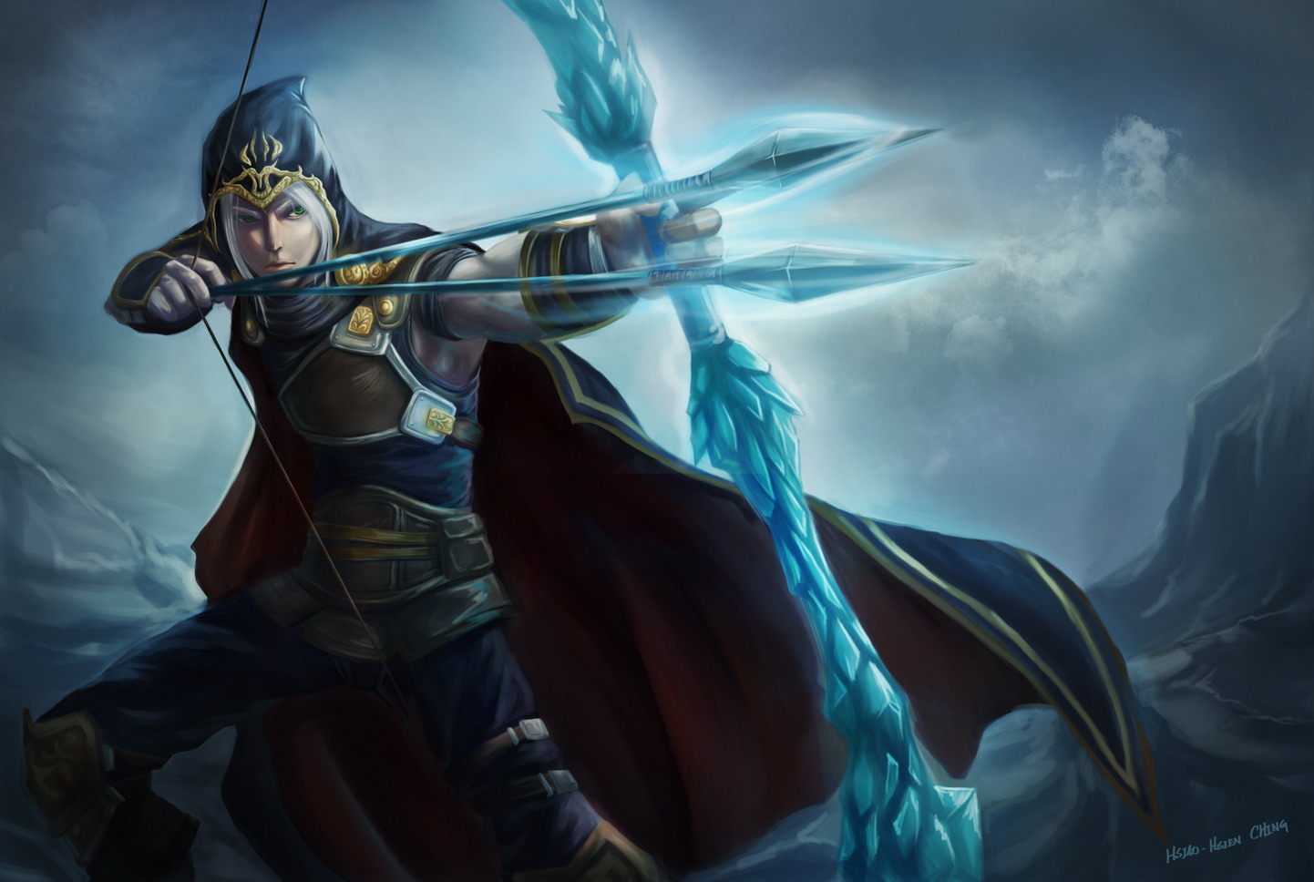 fantasy, League, Of, Legends, Artwork, Ashe, The, Frost, Archer Wallpaper