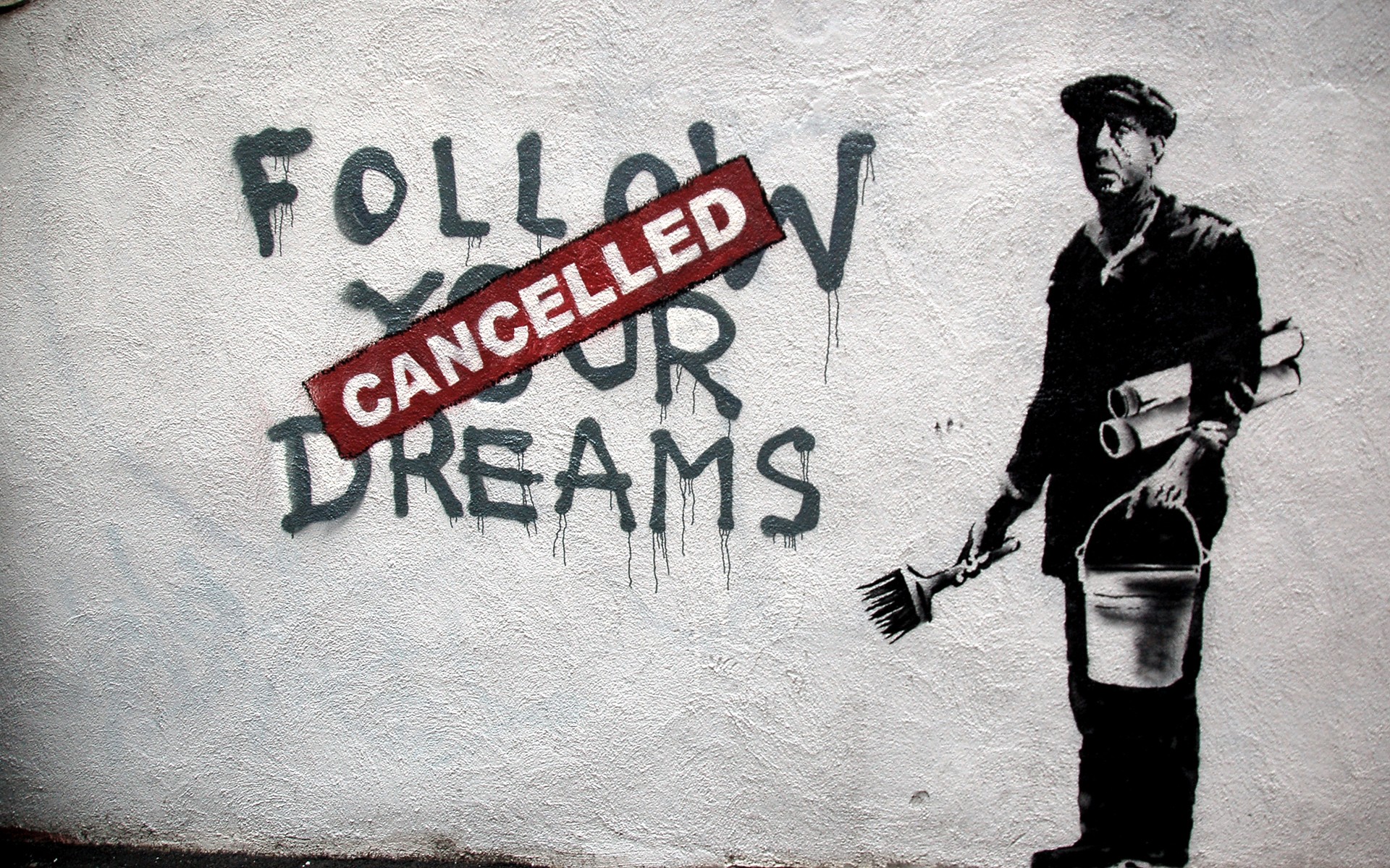 wall, Graffiti, Banksy, Cancelled Wallpaper