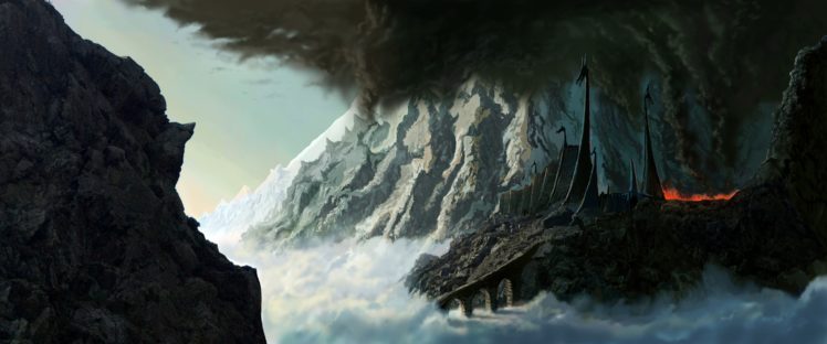 mountains, Fortress, Fantasy, Art, Silmarillion, Jrr, Tolkien HD Wallpaper Desktop Background