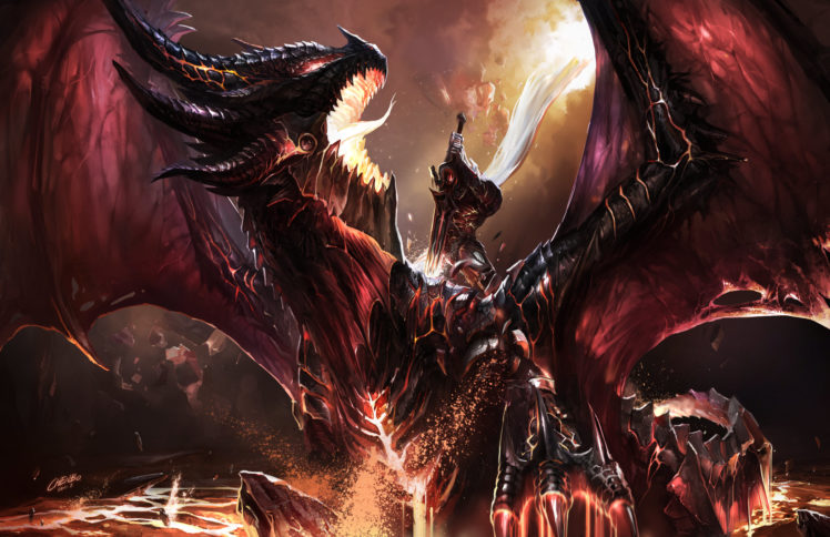 dragon, Warrior, Sword, World, Of, Warcraft, Wow, Fantasy HD Wallpaper Desktop Background