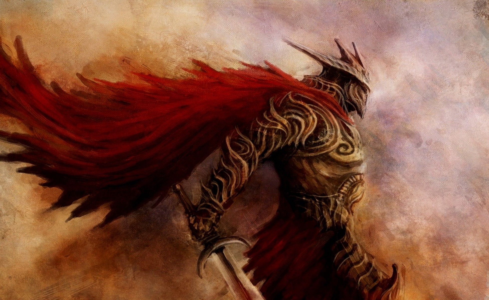 paintings, Knights, Weapons, Fantasy, Art, Warriors, Simple, Background, Swords Wallpaper
