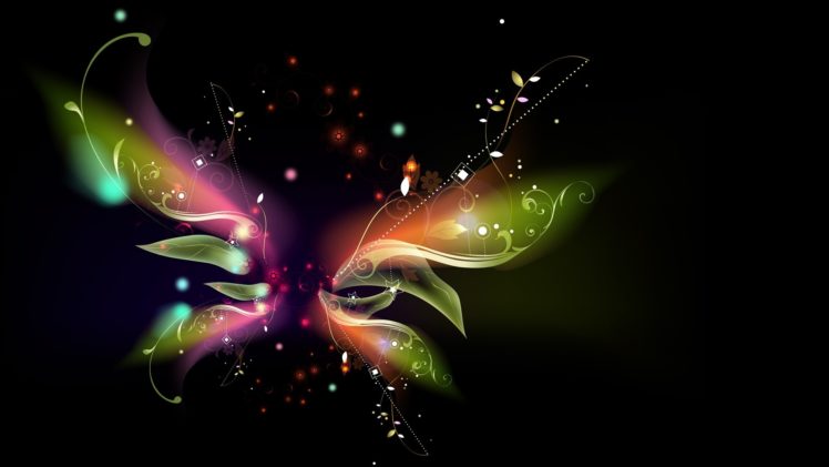 abstract, Butterfly, Wings, Black, Background, Vector HD Wallpaper Desktop Background