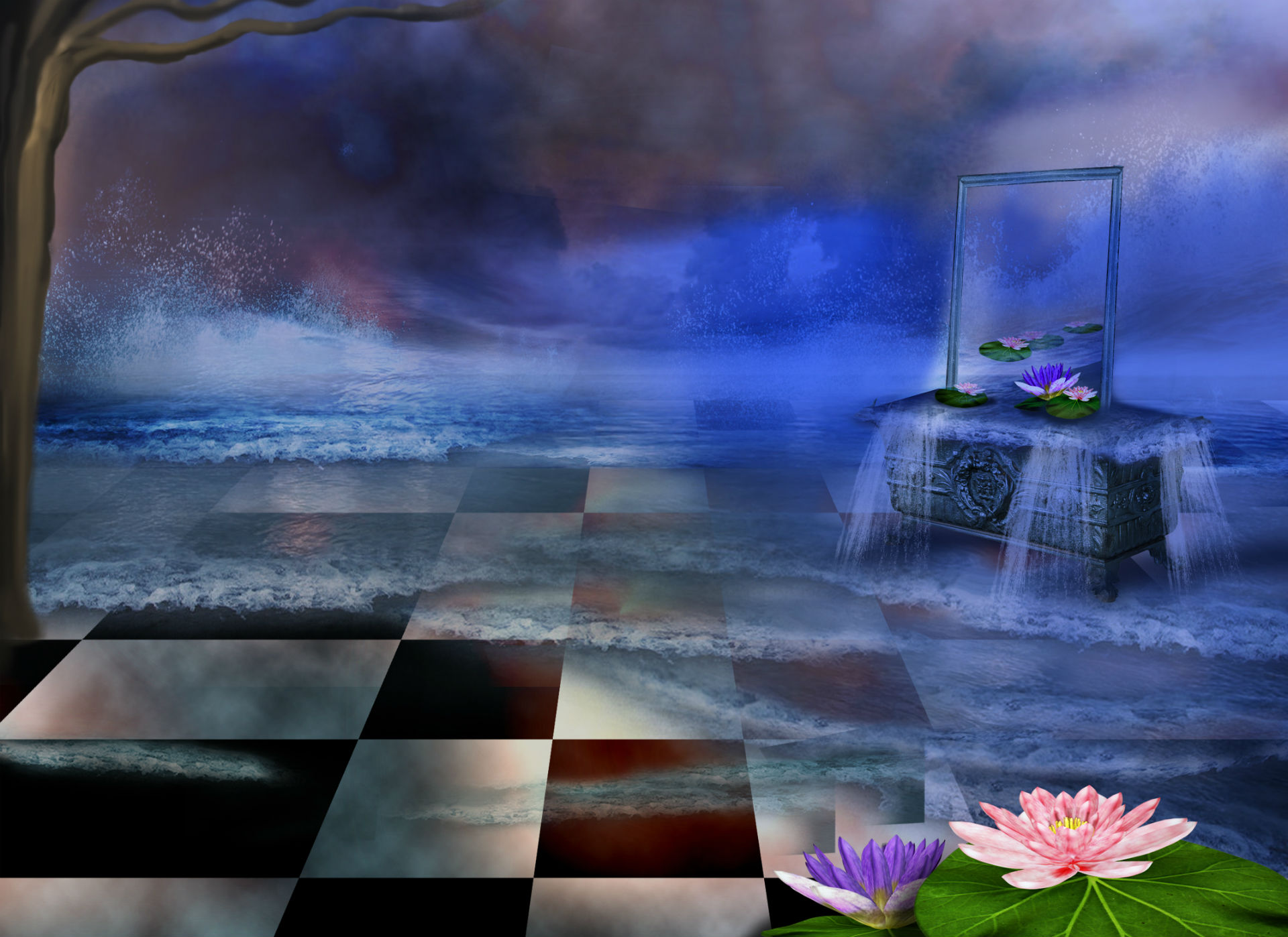 digital, Art, 3d, Phantasmagoria, Flowers Wallpaper