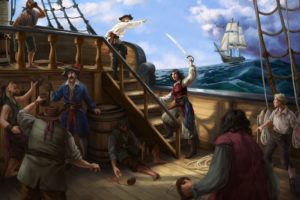pirates, Ships, Painting, Art, Fantasy