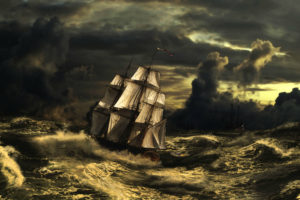 sea, Clouds, Sailing, Ships, Waves