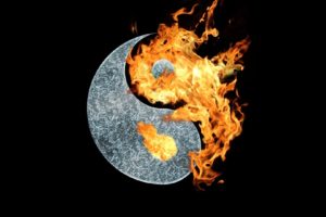 yin, Yang, Symbol, Fire