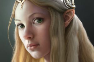 art, Corrado, Vanelli, Lord, Of, The, Rings, The, Lord, Of, The, Rings, Galadriel, Galadriel, Elf, Face, Girl, Tiara, Fantasy, Women, Females, Blonde