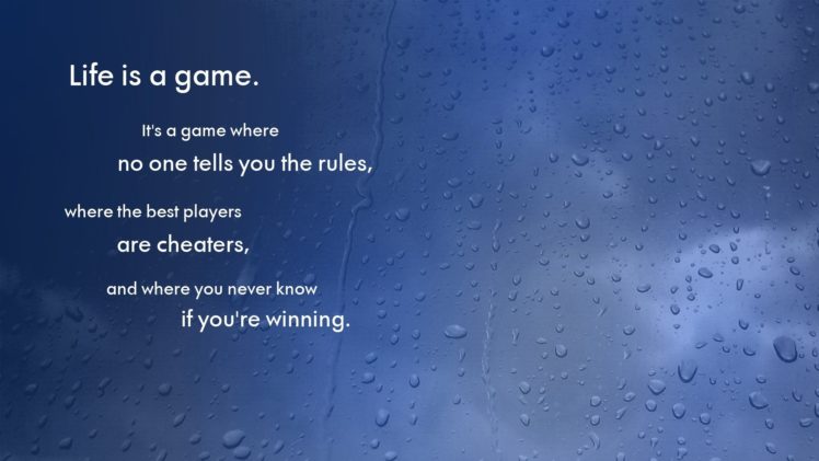 life, Game, Blue, Rain, Water, Drops HD Wallpaper Desktop Background