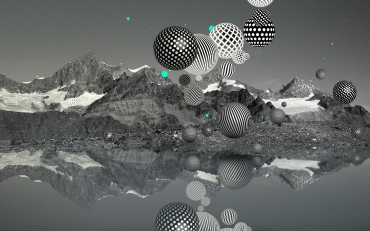 balls, Mountains HD Wallpaper Desktop Background