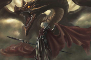 warriors, Dragons, Spear, Fantasy
