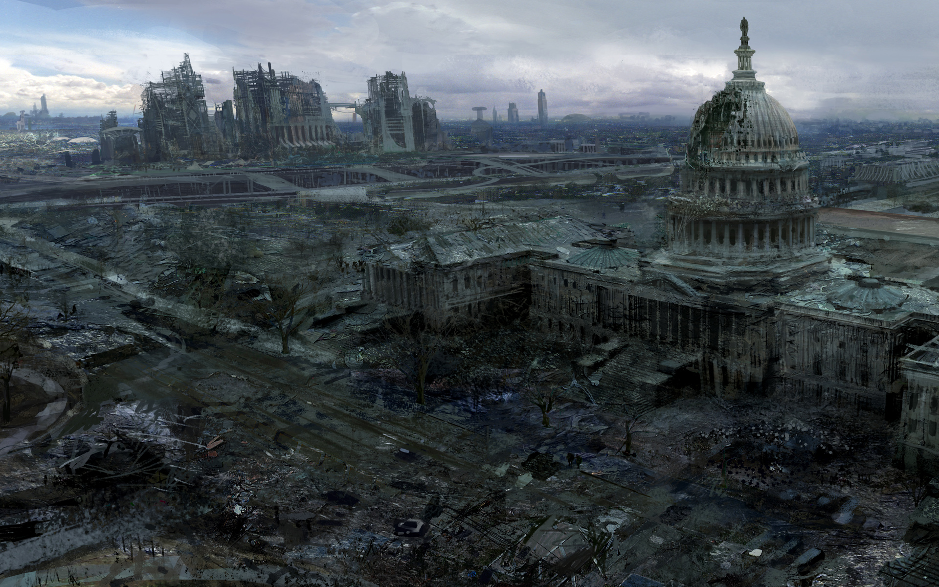 video, Games, Ruins, Post apocalyptic, Artwork, Fallout, 3 Wallpapers HD / ...