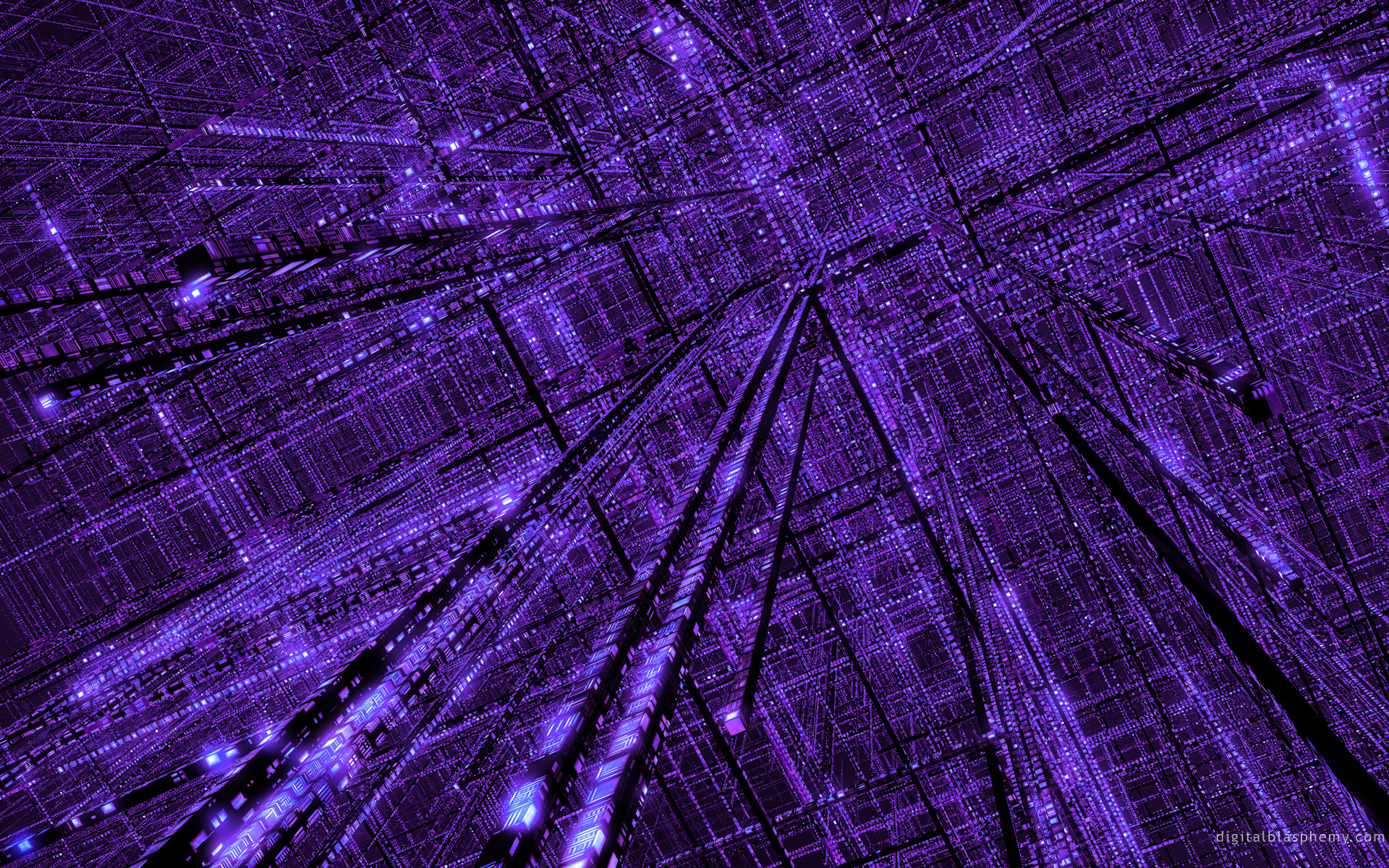 3d, View, Abstract, Purple, Grid Wallpaper