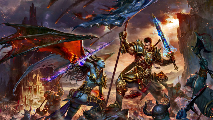 demon, Battle, Warrior, Fantasy HD Wallpaper Desktop Background