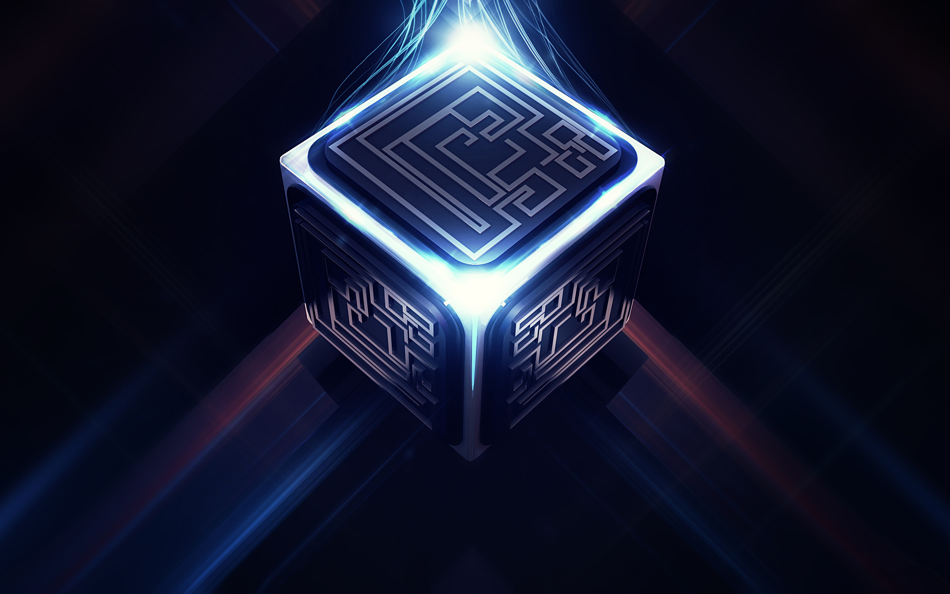 cube, Pattern, Tech, Circuit Wallpaper