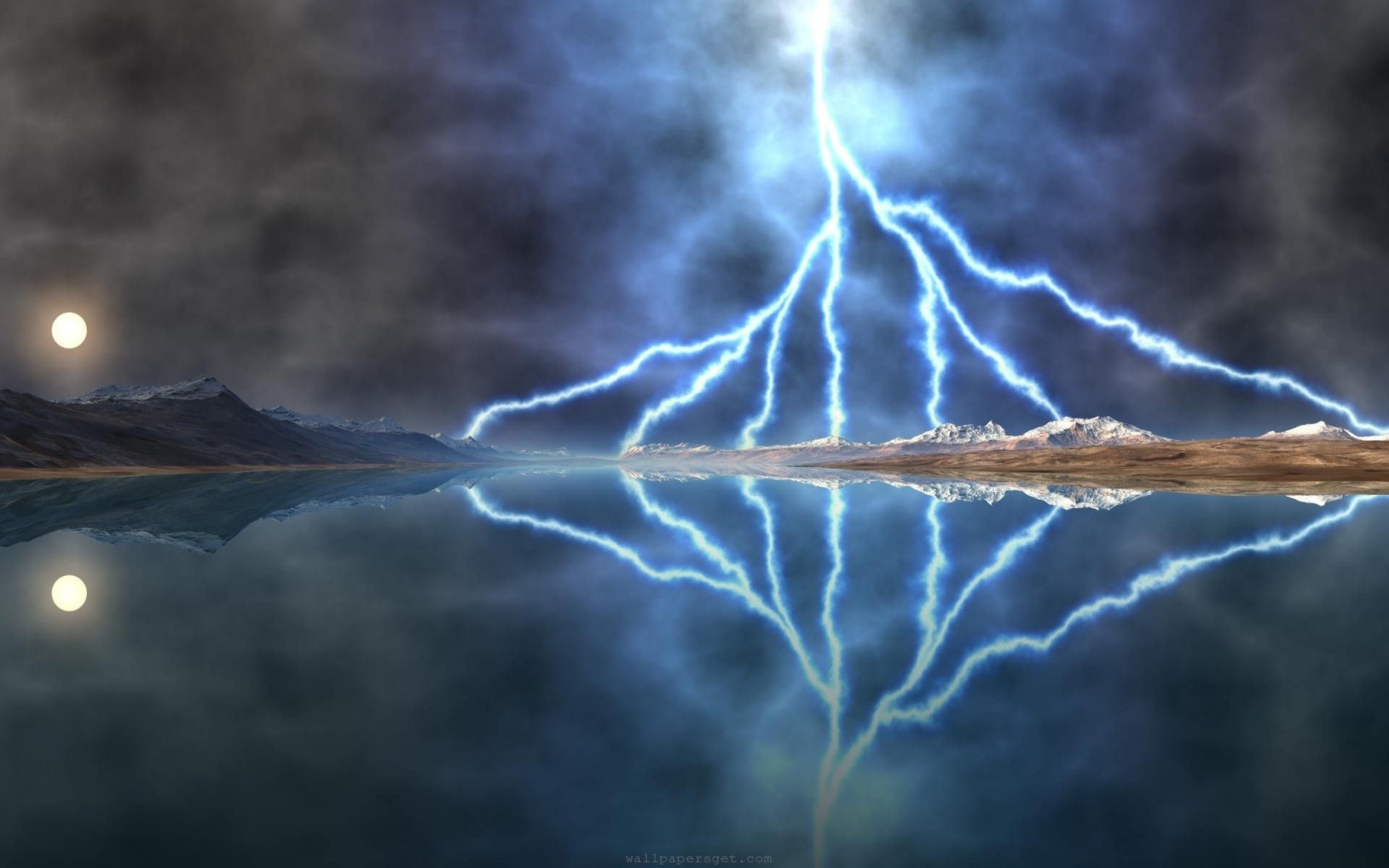 storm, Weather, Rain, Sky, Clouds, Nature, Lightning, Reflection, Mountains Wallpaper