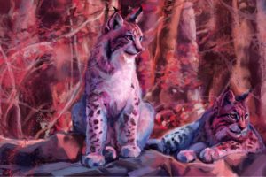 lynx, Bobcat, Art, Artwork, Painting