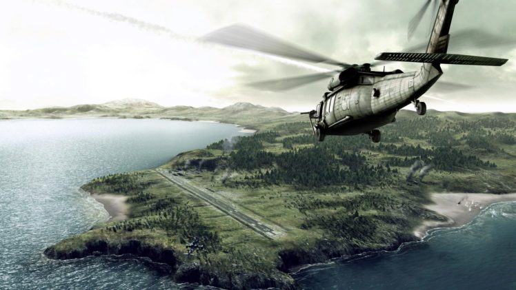 water, Island, Helicopter, Military HD Wallpaper Desktop Background