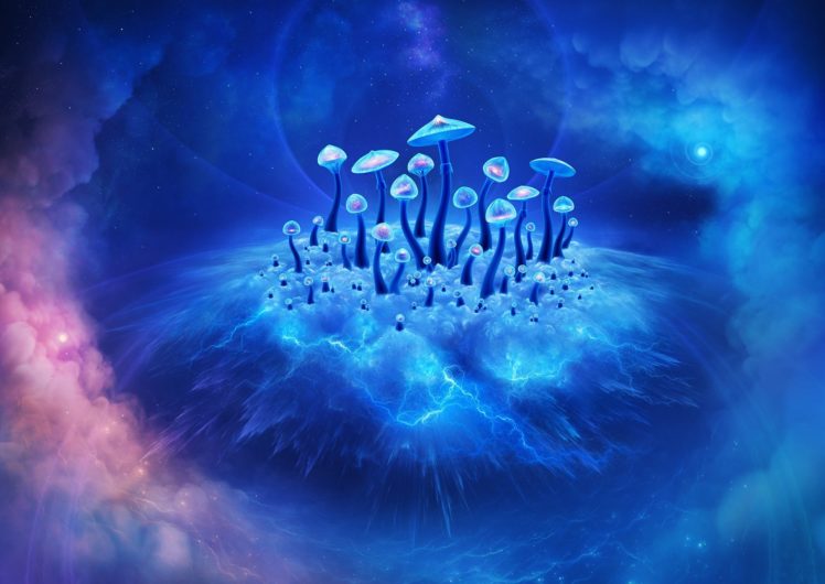 3d, Art, Beauty, Abstract, Cloud, Mushroom, Psychedelic HD Wallpaper Desktop Background