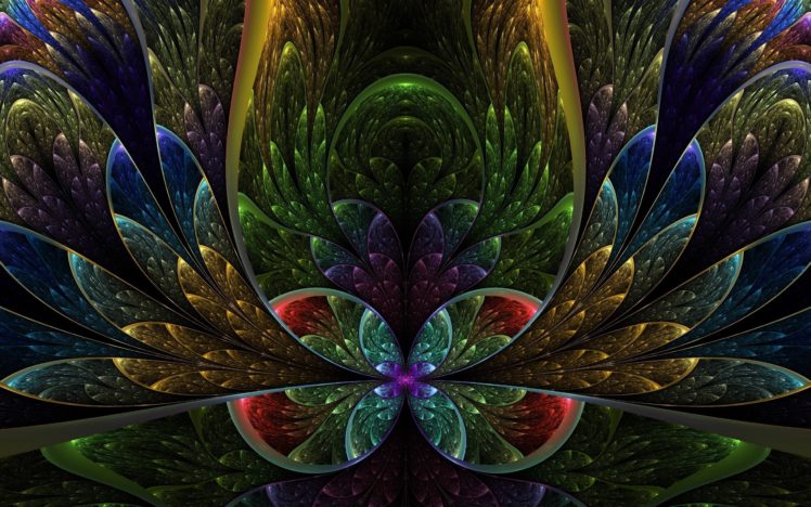 glass, Semi circle, Fractals, Petals HD Wallpaper Desktop Background