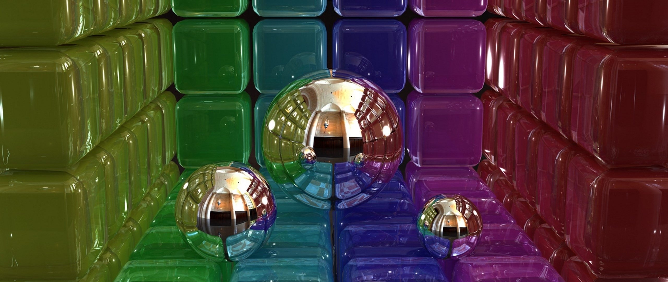 digital, Art, 3d, Balls, Cubes Wallpaper