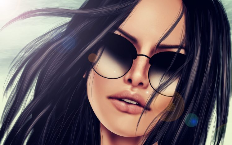 hair, Girl, Background, Face, Lips, Glasses HD Wallpaper Desktop Background