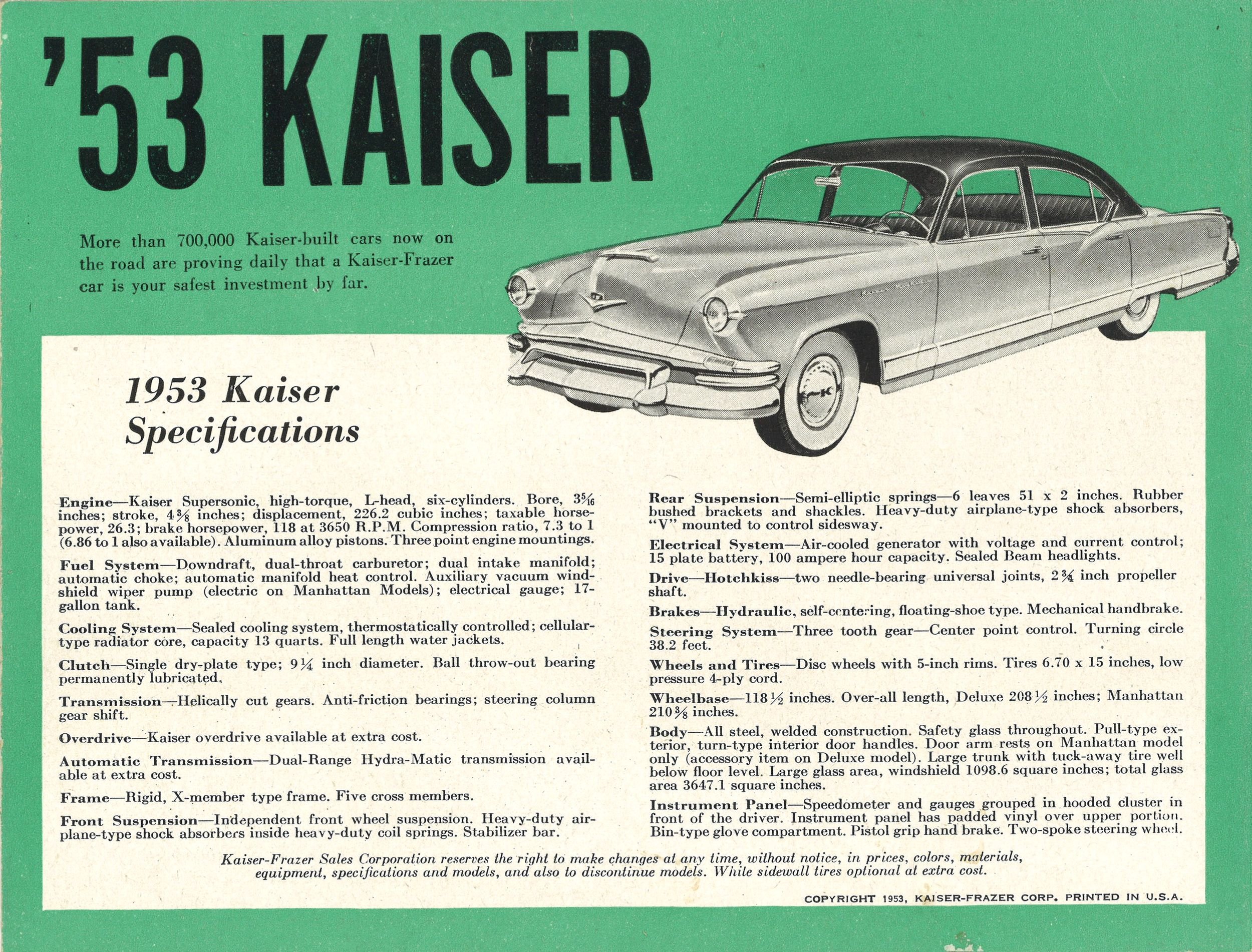 1953, Kaiser, Retro, Luxury, Poster Wallpaper