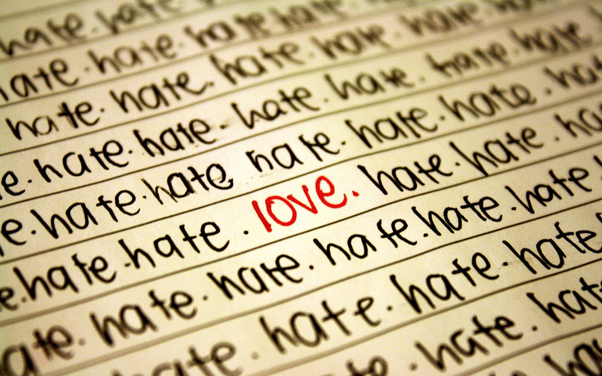 love, Typography, Hate, Focus, Text, Only, Selective, Coloring Wallpaper
