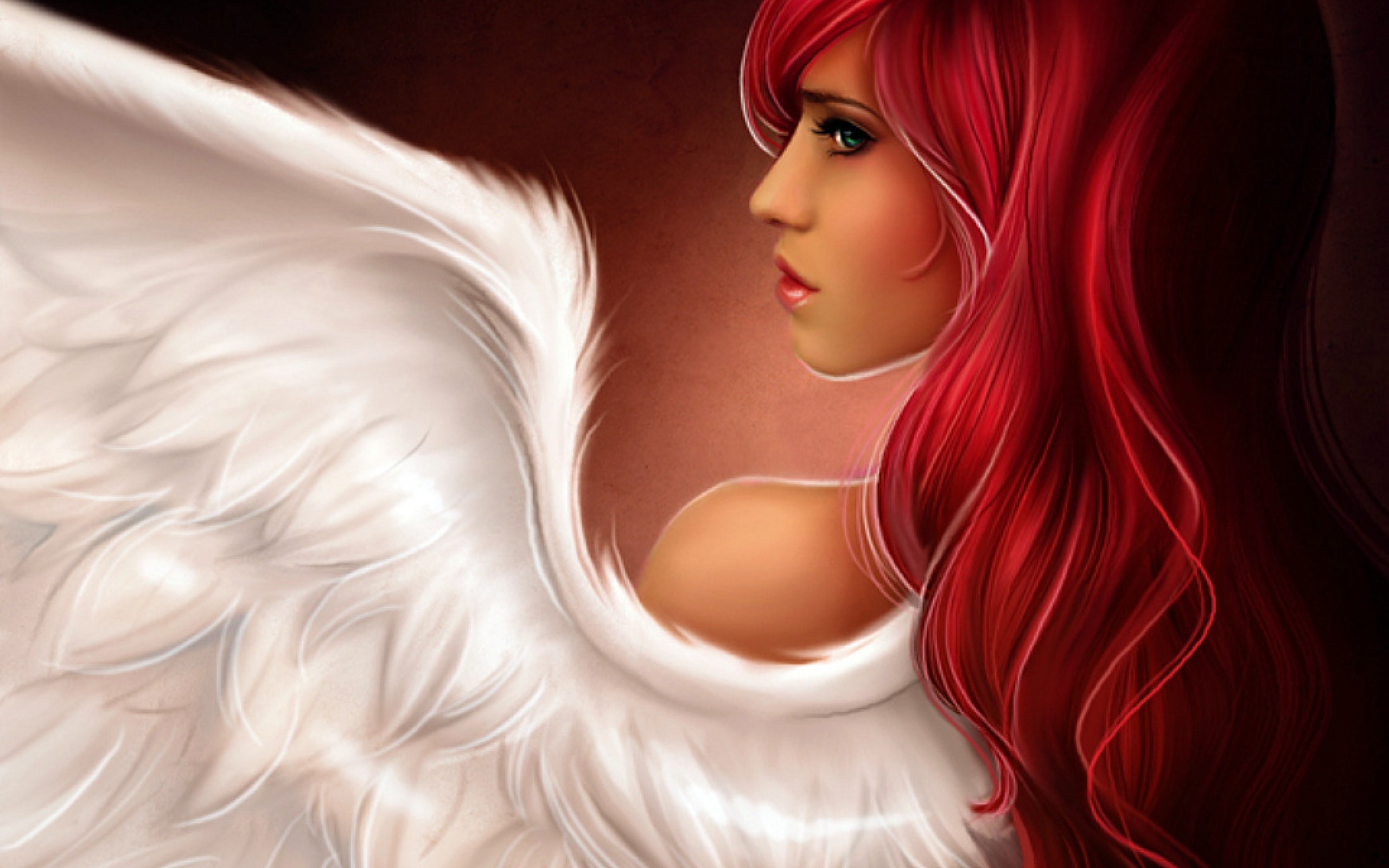 angels, Women, Redheads, Artwork Wallpaper
