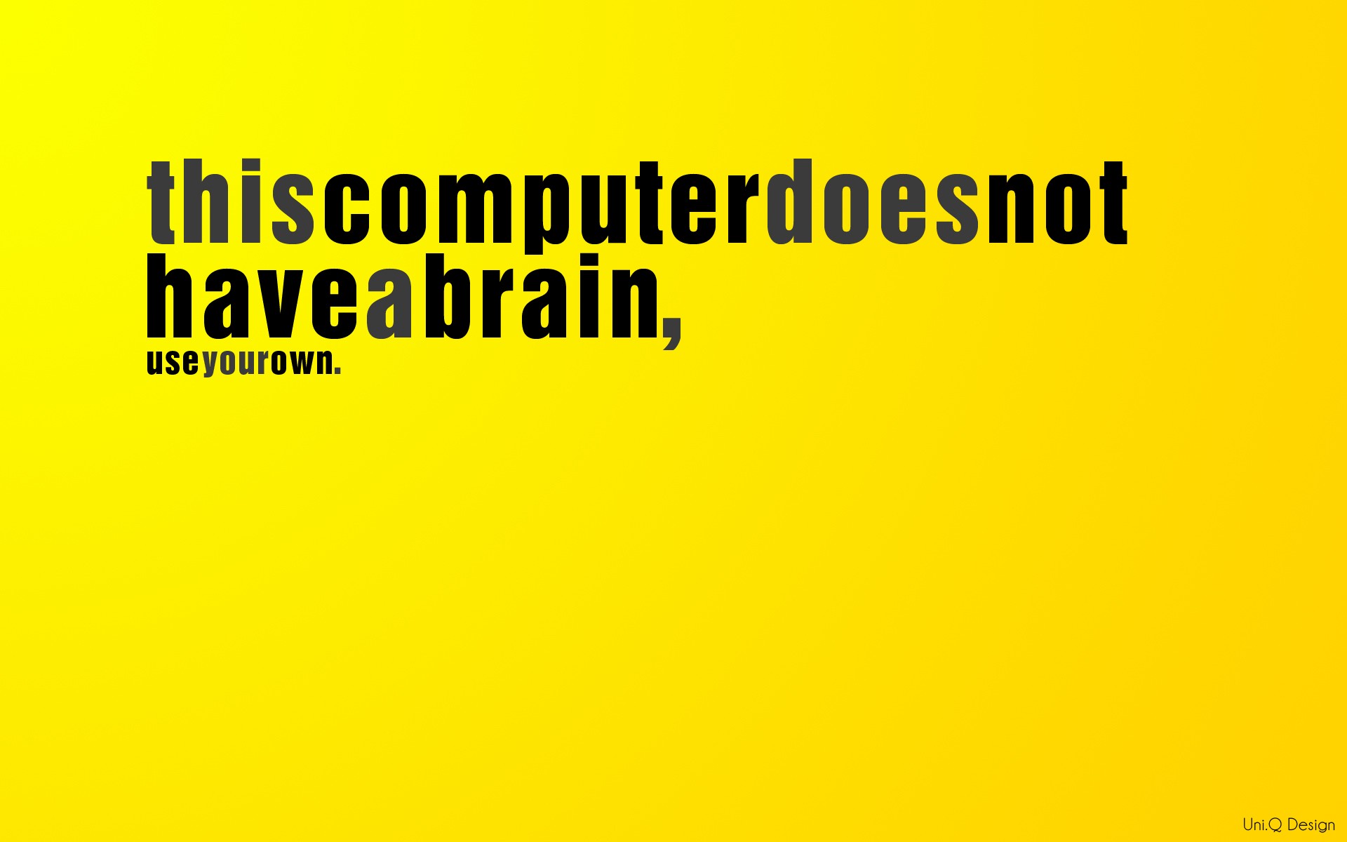 computers, Yellow, Text, Funny, Brain, Think, Different, Uni Wallpaper