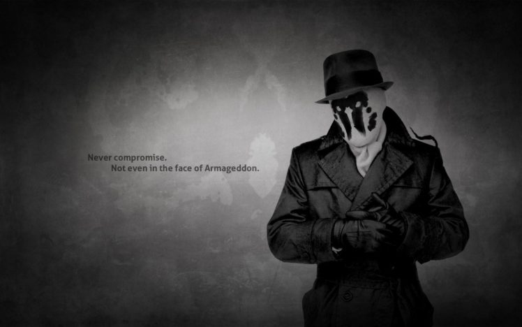 watchmen, Text, Quotes, Rorschach, Monochrome, Hats HD Wallpaper Desktop Background