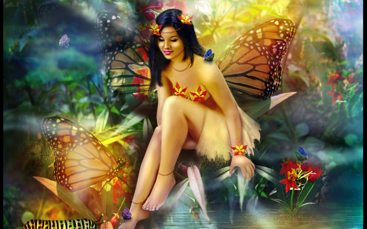butterfly, Fairy, Magical, Girl, Girls, Women HD Wallpaper Desktop Background