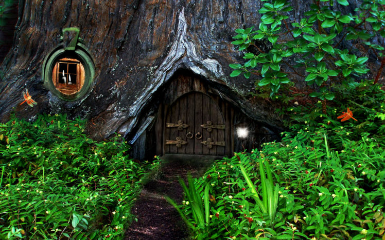 hobbit, Fantasy, Forest, Trees, House, Home HD Wallpaper Desktop Background
