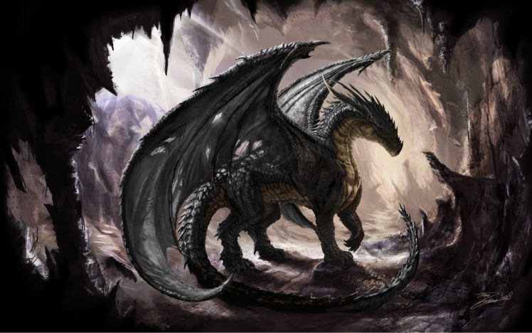 cave, Dragons, Fantasy, Art, Digital, Art, Artwork HD Wallpaper Desktop Background