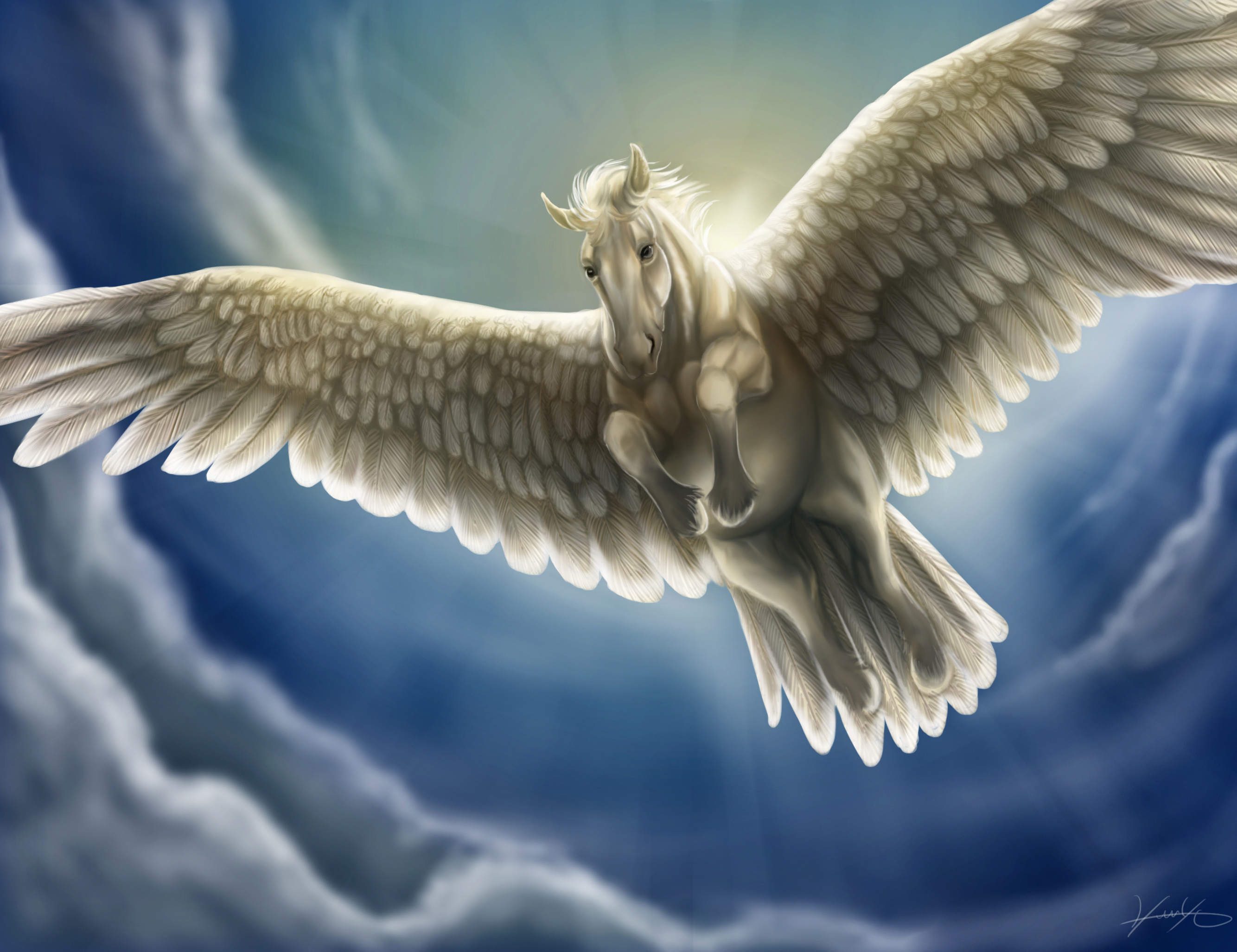 magical, Animals, Pegasus, Wings, Flight, Fantasy Wallpaper