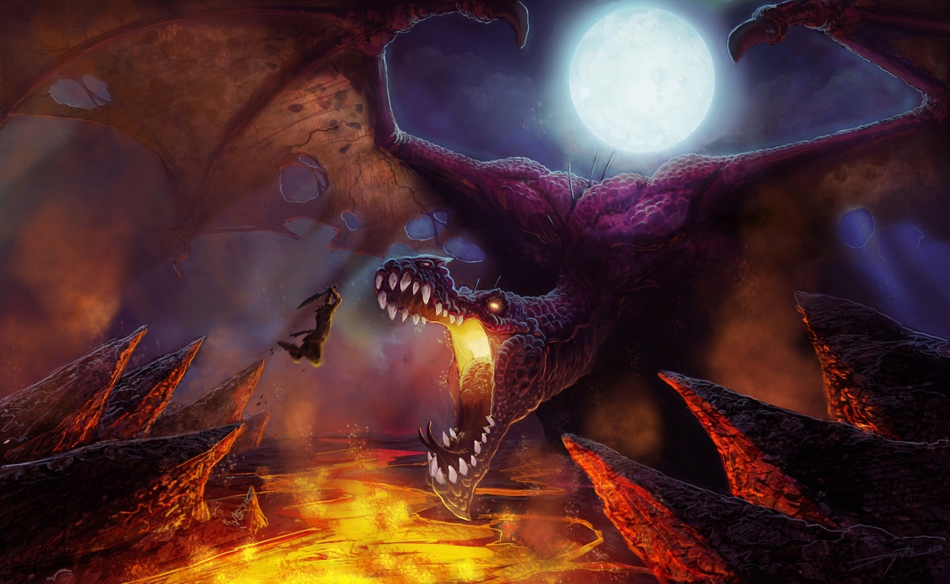 dragons, Battles, Roar, Fantasy Wallpaper