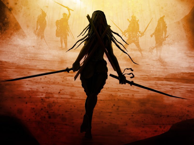 warriors, Swords, Fantasy, Girls, Warrior HD Wallpaper Desktop Background